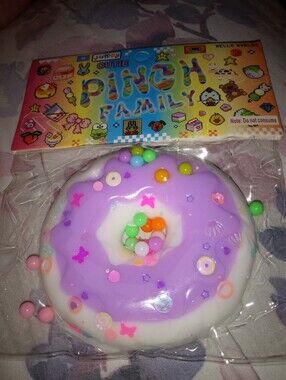 Kids Purple & White Donut Squishy Toy